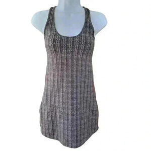 Lululemon Top Racerback Running Tank Brown Beige Plaid Women’s Size 4
